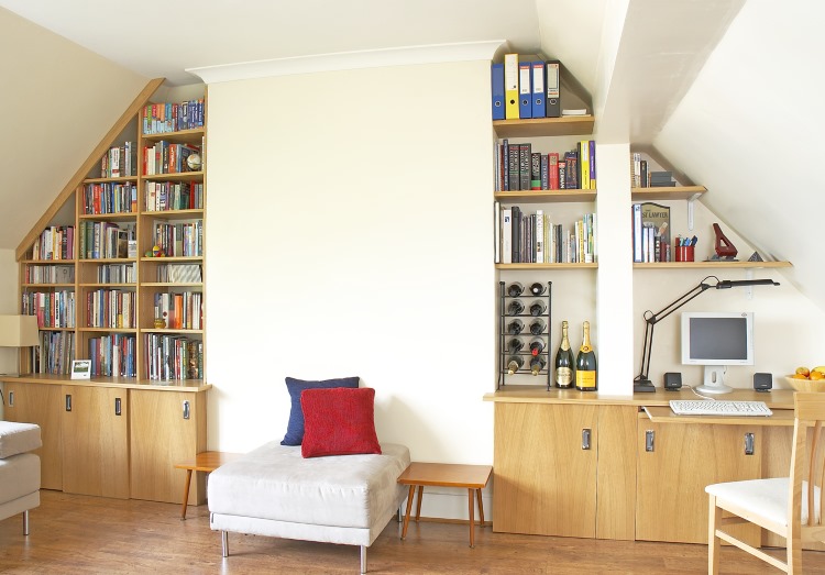 Loftspace shelves and cupboards