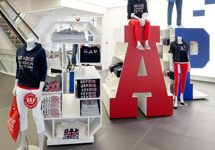 GAP logo retail display fixture