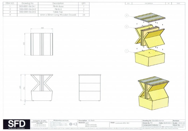 Plinth technical drawing